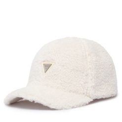 Czapka z daszkiem Guess. Białe czapki z daszkiem damskie Guess, z aplikacjami. Za 134.99 zł.