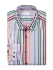 OLYMP Koszula "Level 5" - Body fit - ze wzorem rozmiar: 37. Koszule męskie Olymp, bez wzorów, z bawełny, bez kołnierzyka, bez ramiączek. Za 113.63 zł.