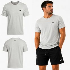 T-SHIRT MĘSKI 4F KOSZULKA BAWEŁNIANA SPORTOWA LIMITOWANA M3948 SS26. Zielone t-shirty sportowe męskie 4f, m, z bawełny, bez ramiączek, na fitness i siłownię. Za 54.99 zł.