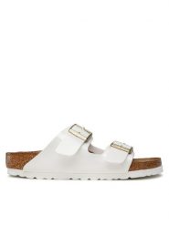 Birkenstock Klapki Arizona 1005294 Biały. Białe klapki damskie Birkenstock, bez wzorów, z tworzywa sztucznego, bez obcasa. Za 309.99 zł.