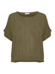 Kaffe Koszulka "Amber" w kolorze khaki rozmiar: 36. Zielone bluzki damskie Kaffe, bez wzorów, bez kołnierzyka. Za 79.77 zł.