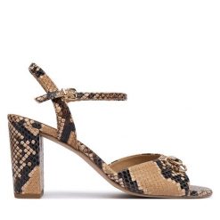 Sandały HÖGL. Brązowe sandały damskie HÖGL, bez wzorów, bez obcasa, na słupku. Za 849.99 zł.