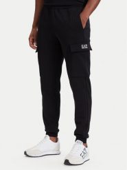 EA7 Emporio Armani Spodnie dresowe 8NPP68 PJVTZ 1200 Czarny Regular Fit. Czarne spodnie dresowe męskie EA7 Emporio Armani, bez wzorów, z bawełny. Za 439.99 zł.