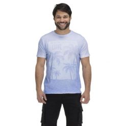 T-shirt męski Tie Dye Beach. Niebieskie t-shirty męskie LEONE 1947 APPAREL, l, bez wzorów, z tkaniny, bez kołnierzyka. Za 63.11 zł.