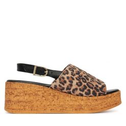 Sandały Tamaris. Brązowe sandały damskie Tamaris, bez wzorów, bez obcasa, na koturnie. Za 359.99 zł.