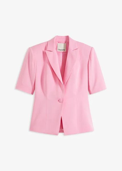 Żakiet w fasonie klepsydry. Czerwone marynarki i żakiety damskie bonprix, bez wzorów, eleganckie. Za 54.99 zł.