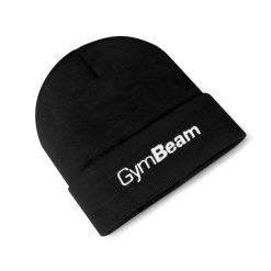 Czapka unisex zimowa czarna Beanie. Czarne czapki męskie GYMBEAM, na jesień, bez wzorów, z materiału. Za 42.90 zł.