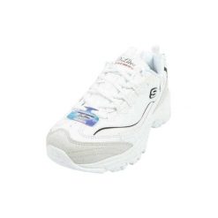 Buty do chodzenia damskie Skechers D'lites. Białe buty sportowe na co dzień damskie Skechers, bez wzorów, z gumy, trekkingowe. Za 287.99 zł.