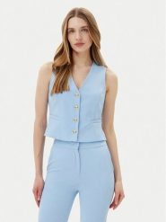 Maryley Kamizelka 25EB128/43MA Błękitny Regular Fit. Niebieskie kamizelki damskie Maryley, xl, z syntetyku. Za 209.99 zł.