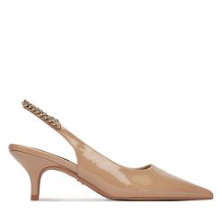 Czółenka Nine West. Brązowe czółenka damskie Nine West, bez wzorów, bez obcasa. Za 229.99 zł.
