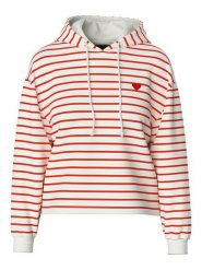 Pieces Bluza "Chilli" w kolorze kremowo-czerwonym rozmiar: L. Brązowe bluzy z kapturem damskie Pieces, l. Za 126.95 zł.