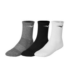 Skarpety Mizuno Training 3 pary white/black /melange. Białe skarpetki damskie Mizuno, bez wzorów, z elastanu. Za 36.99 zł.