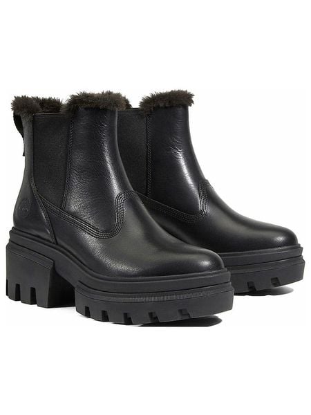 Timberland Skórzane sztyblety "Everleigh" w kolorze czarnym rozmiar: 40. Czarne botki damskie Timberland, z materiału, sportowe, bez obcasa, bez zapięcia. Za 372.43 zł.