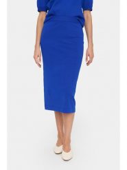 SAINT TROPEZ Spódnica "Mila" w kolorze niebieskim rozmiar: XL. Niebieskie spódniczki damskie Saint Tropez, xl, bez wzorów, z podwyższonym stanem, midi, proste. Za 136.13 zł.