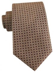 Męski Krawat - Odcień Jasnego Brązu, Drobny Wzór - Alties. Krawaty i muchy męskie Alties, bez wzorów, z tkaniny, eleganckie. Za 55.00 zł.