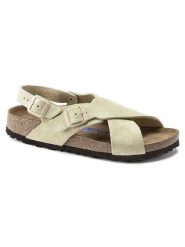 Birkenstock Skórzane sandały "Tulum" w kolorze kremowym rozmiar: 39. Brązowe sandały damskie Birkenstock, bez wzorów, bez obcasa. Za 482.03 zł.