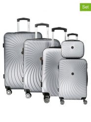 Geographical Norway 5-częściowy zestaw "Sunlighteo" w kolorze srebrnym rozmiar: onesize. Szare walizki Geographical Norway, bez wzorów, z materiału. Za 565.99 zł.