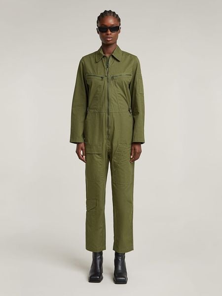 G-Star Kombinezon w kolorze khaki rozmiar: S. Brązowe kombinezony damskie G-Star, s, bez wzorów, z bawełny, retro, bez kołnierzyka, bez ramiączek. Za 654.95 zł.