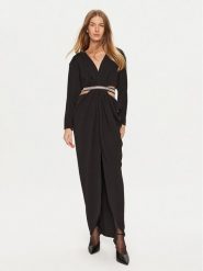 Eleh Sukienka wieczorowa E00315 Czarny Regular Fit. Czarne sukienki damskie Eleh, m, bez wzorów, z syntetyku, wizytowe, bez kołnierzyka, bez ramiączek. Za 389.99 zł.