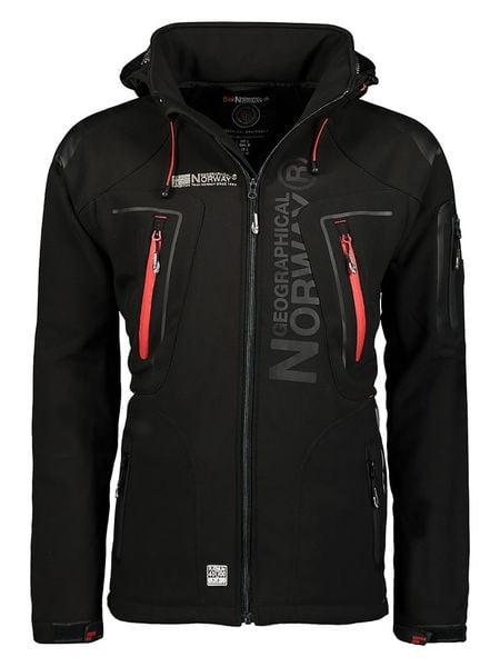 Geographical Norway Kurtka softshellowa "Techno" w kolorze czarnym rozmiar: XL. Czarne kurtki outdoor męskie Geographical Norway, xl, bez wzorów, bez kaptura. Za 287.16 zł.
