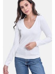 ASSUILI Sweter w kolorze białym rozmiar: 38. Białe swetry klasyczne damskie Assuili, bez kołnierzyka. Za 113.99 zł.