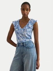 LAUREN RALPH LAUREN Bluzka 200P13316001 Niebieski jasny Slim Fit. Niebieskie topy sportowe damskie Lauren Ralph Lauren, l, bez wzorów, z bawełny, bez ramiączek. Za 729.99 zł.