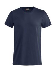 Clique Basic-T Junior Koszulka junior z bawełny, ściągacz przy szyi – dark navy. Niebieskie t-shirty damskie CLIQUE, bez wzorów, z bawełny, bez kołnierzyka. Za 84.64 zł.