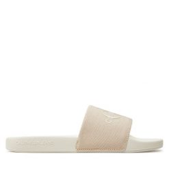 Klapki Calvin Klein Jeans. Czerwone klapki damskie Calvin Klein Jeans, bez wzorów, z jeansu, bez obcasa. Za 139.99 zł.