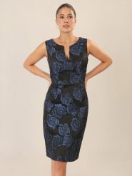 APART Sukienka w kolorze czarno-granatowym rozmiar: 44. Czarne sukienki damskie Apart, bez wzorów, bez kołnierzyka, bez ramiączek, midi. Za 282.99 zł.