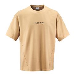 Koszulka boulderingowa Oversized Volumes. Brązowe bluzki damskie FELSENFEST, bez wzorów, z bawełny, sportowe, bez kołnierzyka, bez ramiączek. Za 159.99 zł.