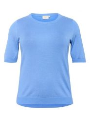 KAFFE curve Sweter w kolorze błękitnym rozmiar: L. Niebieskie swetry klasyczne damskie KAFFE curve, l, bez kołnierzyka. Za 61.17 zł.