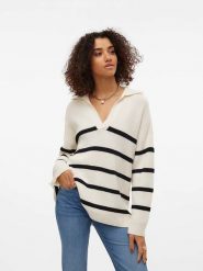Vero Moda Sweter "Luna" w kolorze czarno-białym rozmiar: S. Czarne swetry klasyczne damskie Vero Moda, s, ze splotem, bez kołnierzyka. Za 110.04 zł.