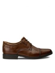 Clarks Półbuty Tilden Cap 261300967 Brązowy. Brązowe buty wizytowe męskie Clarks, ze skóry, bez zapięcia. Za 249.99 zł.