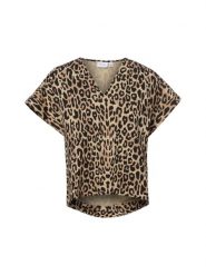 Vila Koszulka z zawartością lnu - VIPrisilla Kobiety wiskoza beżowy|czarny, 36. Brązowe t-shirty damskie Vila, bez wzorów, z bawełny, bez kołnierzyka. Za 89.95 zł.