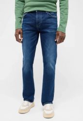 Męskie Spodnie Jeansowe Mustang Style Michigan Straight Denim Blue 1016336 5000 784. Niebieskie spodnie materiałowe męskie Mustang, bez wzorów, z denimu. Za 219.99 zł.