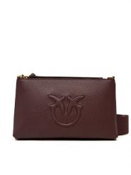 PINKO Torebka Flat Horizontal Mini AI 25-26 104277 A29Q Bordowy. Czerwone torebki klasyczne damskie Pinko, bez wzorów, ze skóry, bez dodatków. Za 699.99 zł.