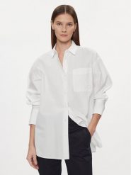 Tommy Hilfiger Koszula Essential WW0WW40540 Biały Loose Fit. Białe koszule damskie Tommy Hilfiger, m, bez wzorów, z bawełny, bez kołnierzyka, bez ramiączek. Za 489.99 zł.