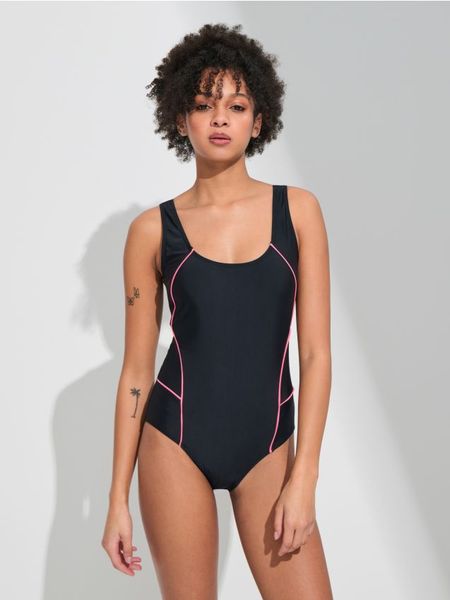 Kostium kąpielowy - czarny. Czarne bikini damskie Sinsay, l, bez wzorów. W wyprzedaży za 22.99 zł.