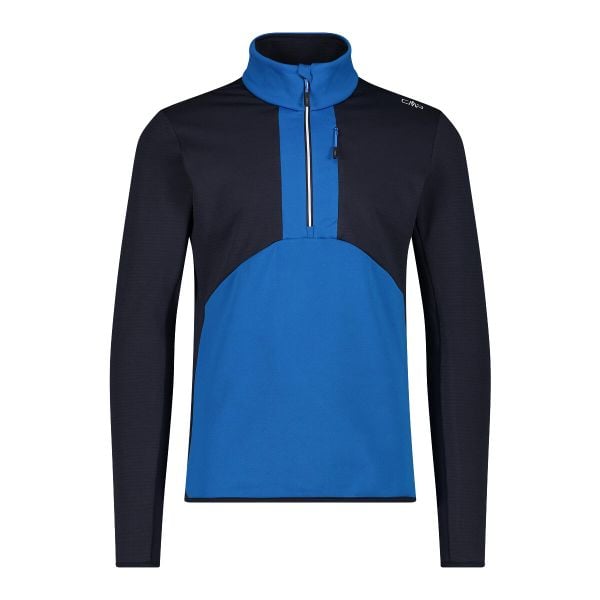 Sweter z półząpięciem i golfem CMP. Niebieskie swetry męskie CMP, bez wzorów, bez kołnierzyka. Za 340.00 zł.