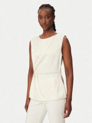 Rinascimento Bluzka CFC0127460003 Biały Regular Fit. Białe bluzki damskie RINASCIMENTO, l, bez wzorów, z syntetyku, bez kołnierzyka, bez ramiączek. Za 249.99 zł.