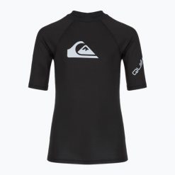Koszulka do pływania dziecięca Quiksilver All Time. Czarne koszulki dziewczęce Quiksilver, s, bez wzorów, bez ramiączek. Za 39.99 zł.