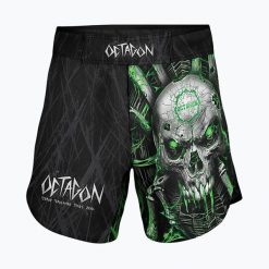 Spodenki treningowe męskie Octagon Spiderskull MMA. Czarne szorty męskie OCTAGON, bez kołnierzyka. Za 149.99 zł.