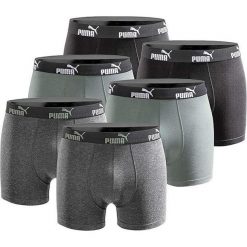 Puma bokserki męskie 6-pack – zielony/szary/czarny, XL. Czarne bokserki męskie Puma, bez wzorów, z bawełny. Za 190.00 zł.