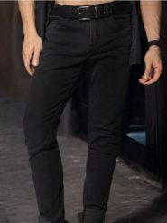 Jeansy cropped skinny - czarny. Czarne jeansy męskie Sinsay. Za 39.99 zł.