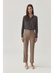 TATUUM Spodnie chino w kolorze szarobrązowym rozmiar: 40. Brązowe spodnie materiałowe damskie Tatuum, bez wzorów, z podwyższonym stanem. Za 174.84 zł.