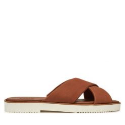Klapki Toms. Brązowe klapki damskie Toms, bez wzorów, bez obcasa. Za 229.99 zł.