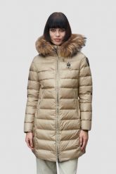 BLAUER Beżowa damska kurtka Kristin Raincoat Long Jackets, Rozmiar M. Brązowe kurtki damskie Blauer USA, m, bez wzorów, z poliamidu, bez kaptura. W wyprzedaży za 1,599.99 zł.