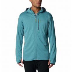 Bluza techniczna sportowa męska Columbia Park View Fleece Full Zip Hoodie. Niebieskie bluzy bez kaptura męskie Columbia, bez wzorów, sportowe, bez kołnierzyka, bez ramiączek. Za 327.99 zł.