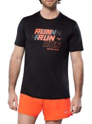 Mizuno Koszulka w kolorze czarnym do biegania rozmiar: M. Czarne t-shirty sportowe męskie Mizuno, m, z materiału, bez ramiączek, do biegania. Za 83.42 zł.