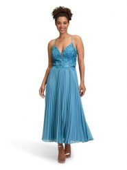 Vera Mont Sukienka w kolorze błękitnym rozmiar: 42. Niebieskie sukienki damskie Vera Mont, bez wzorów, z koronki, bez kołnierzyka, bez ramiączek, maxi. Za 284.82 zł.